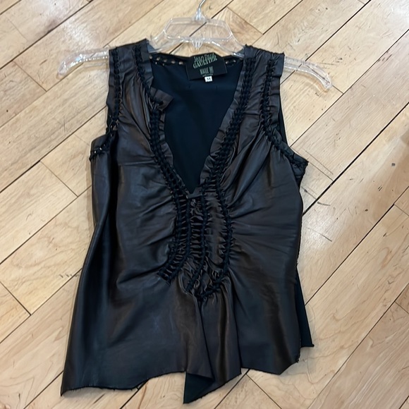 Jean Paul Gaultier Leather Vintage 1990s-2000s Top Sz M - Picture 8 of 14